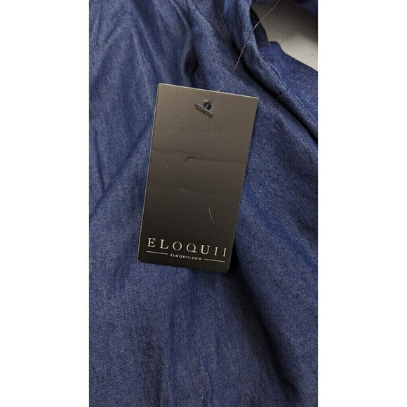 NWT Eloquii Women's Plus Size Denim Off Shoulder Sleeve Top Tunic Sz 18 Blouse - Picture 3 of 7